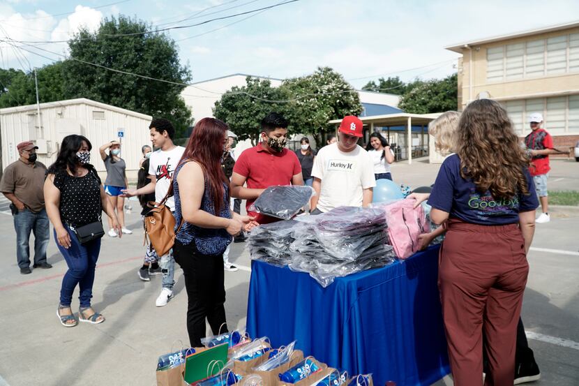 Families attended the International Newcomer Academy’s Back to School Drive in Fort Worth....