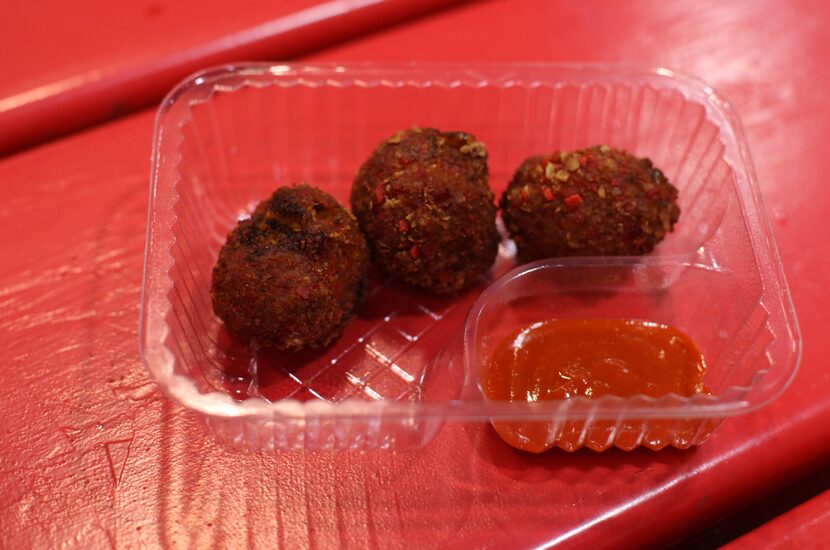 3. Fried Sriracha balls don't present well, but they taste great.