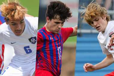 From left to right: Grand Prairie's Eduardo Rodriguez, Midlothian Heritage's Elliot Moore...