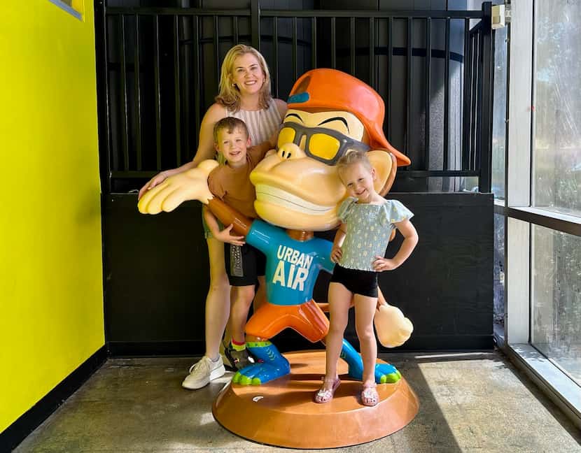 Natalie LeVeck and her children visit the Urban Air Trampoline Park at Pepper Square...