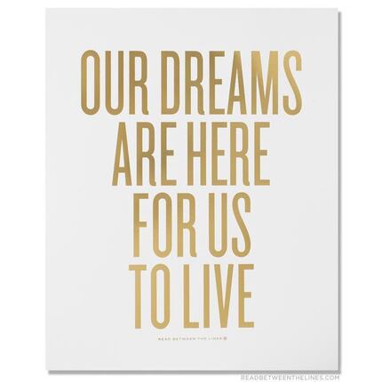 Gold foil letterpress art print from Read Between the Lines