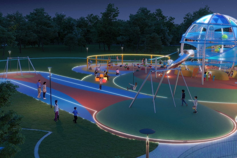 The new glow-in-the-dark playground in Farmers Branch is set to open this fall.