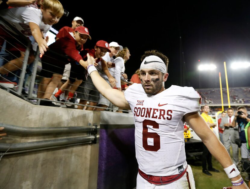 Oklahoma quarterback Baker Mayfield was arrested in Fayetteville, Ark. (File Photo/Jae S. Lee) 