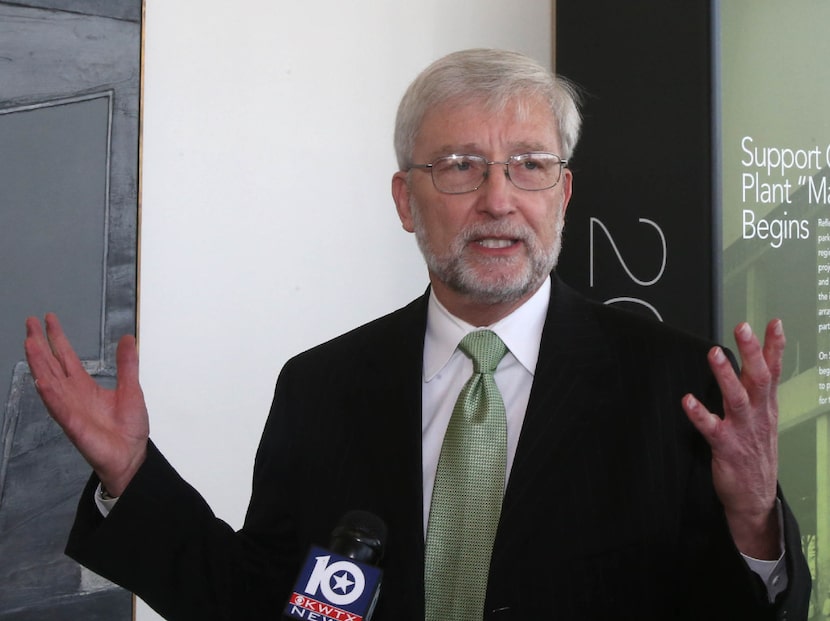 Dr. David E. Garland, interim president  Baylor University address the media on Feb. 17,...