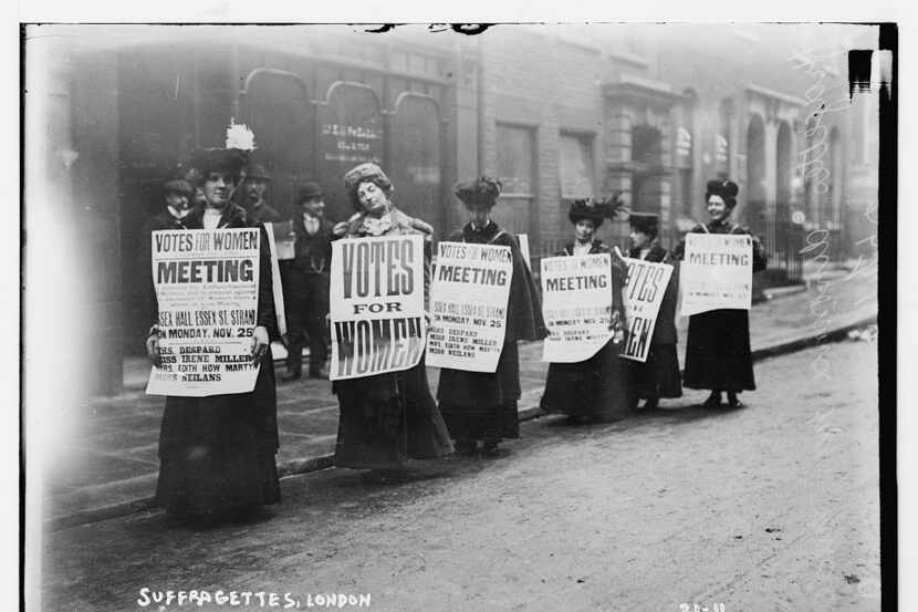 Suffragettes protest in London. 