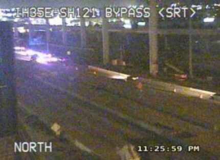  Interstate 35E at State Highway 121, near the scene of a fatal crash Sunday night. (TxDOT)