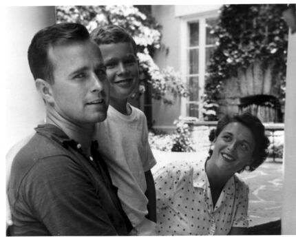 A young George W. Bush with his parents, George H.W. Bush and Barbara Bush, in Rye, N.Y. in...