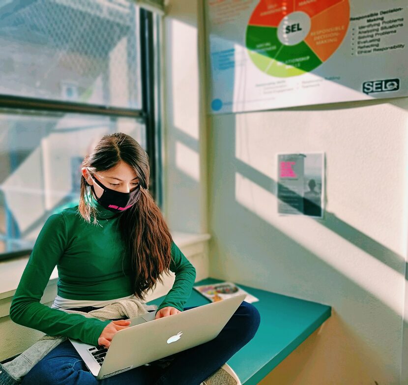 A student at the Young Women’s STEAM Research & Preparatory Academy in El Paso takes a...