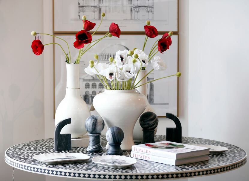 Neoclassical chic mixed with architectural prints decor inspired by Parisian apartments at...