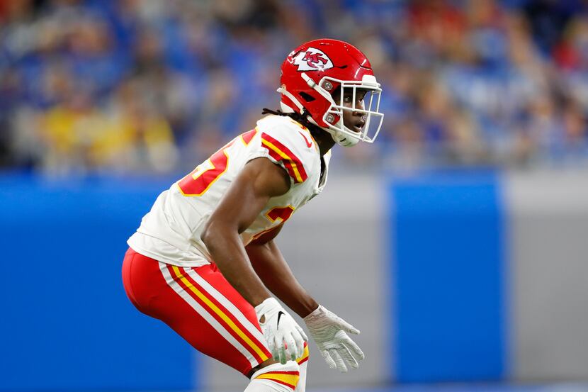 FILE - Chiefs cornerback Charvarius Ward (35) is pictured during a game against the Lions in...