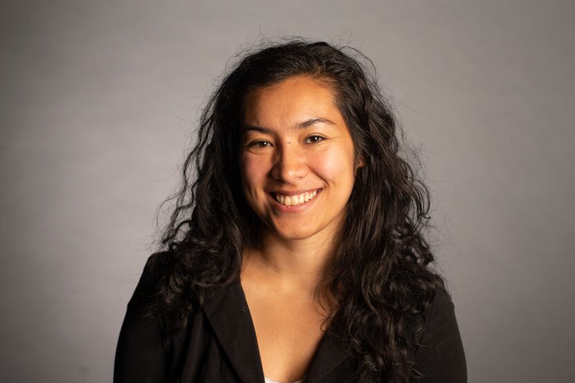 Dallas City Hall reporter Hayat Norimine poses for a photograph in The Dallas Morning News...