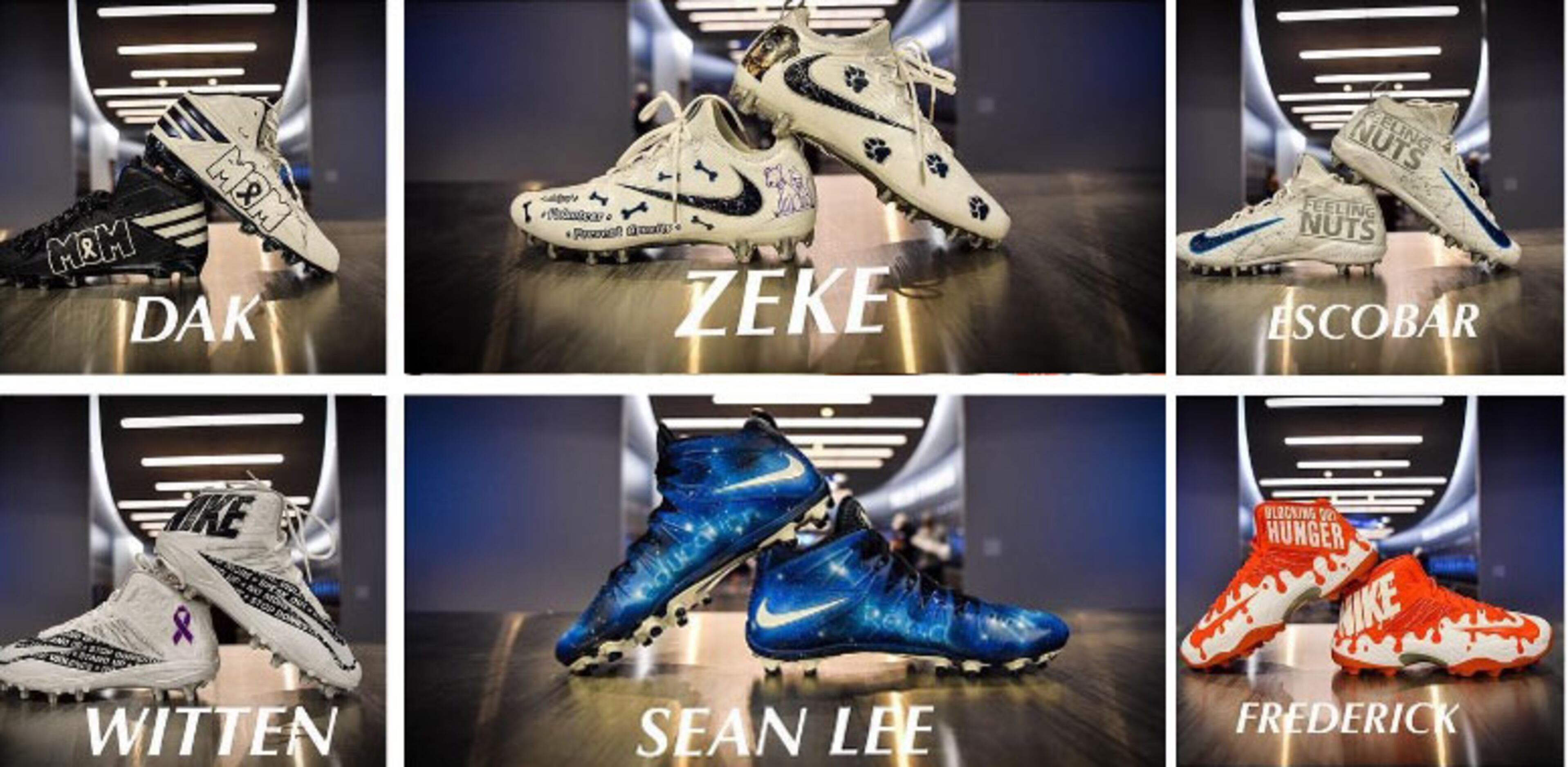 Ezekiel Elliott's cleats for Thursday's game show a picture of his good dog