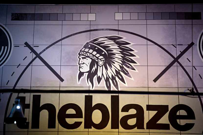 A test pattern screen with The Blaze's logo is seen in the a studio Tuesday, October 11,...