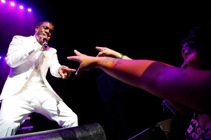 Keith Sweat makes contact at Verizon Theatre in Grand Prairie on Saturday. The R&B Music...