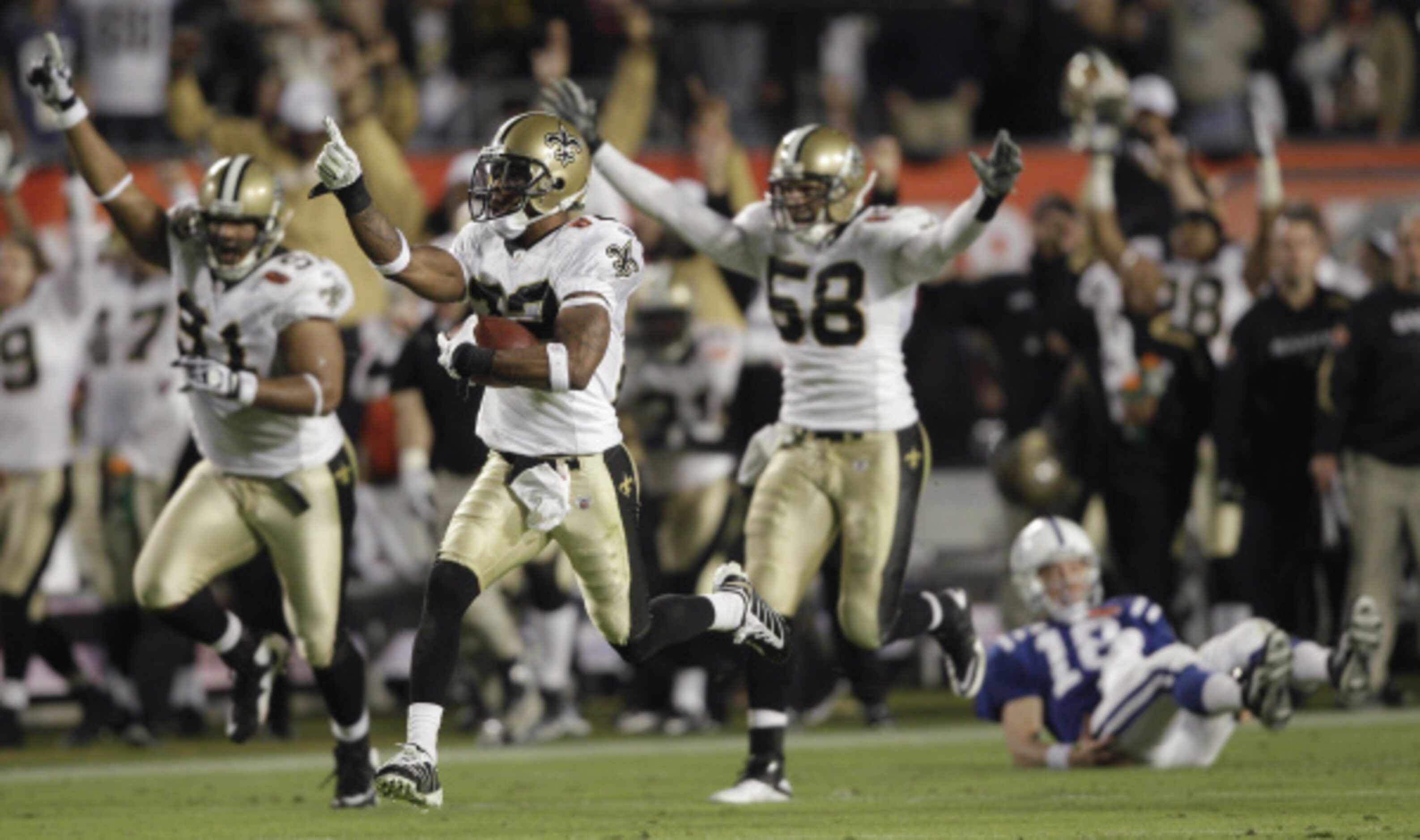 21. Tracy Porter intercepts Peyton Manning:

The underdog Saints were clinging to a 24-17...