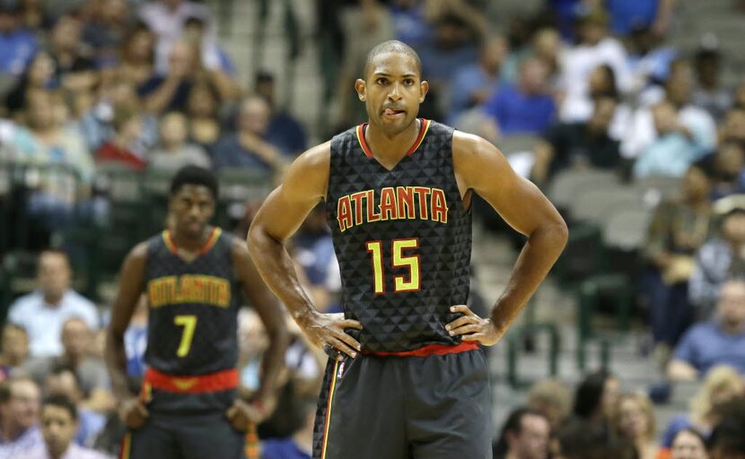 Atlanta Hawks forward Al Horford (15) sets up for defense during the second half of an NBA...