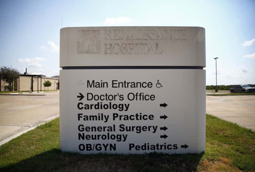 The Renaissance Hospital name  has been stripped off the sign out front.