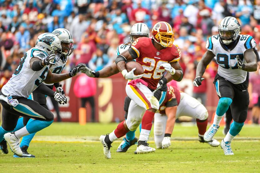 Adrian Peterson rushed for 97 yards in the Redskins' win over the Carolina Panthers. MUST...