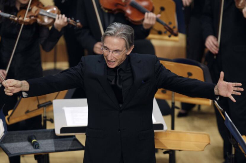 Michael Tilson Thomas, founder and artistic director of the New World Symphony, makes an...