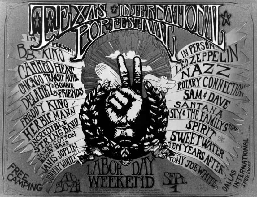 Original poster for the Texas International Pop Festival.