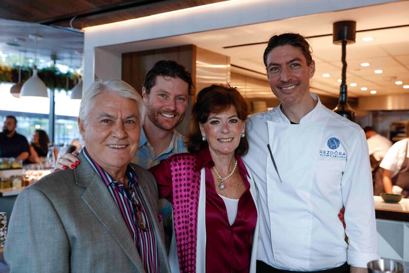 From right, Chef Stefano Secchi of the Michelin-star restaurant Rezdora, his mother Jane...