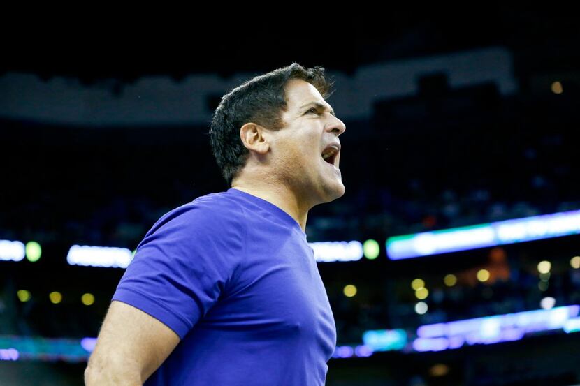 Dec 4, 2013; New Orleans, LA, USA; Dallas Mavericks owner Mark Cuban reacts during the...