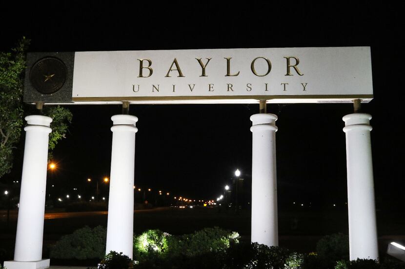 A sign on the campus of Baylor University on Nov. 13, 2016 in Waco.