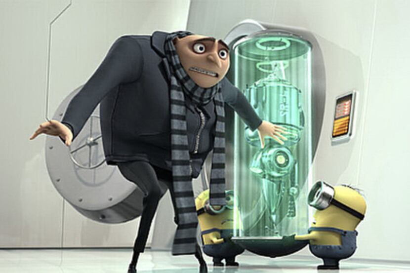 Caption:Gru (STEVE CARELL) and his minions try to steal a shrink ray in Universal Pictures...