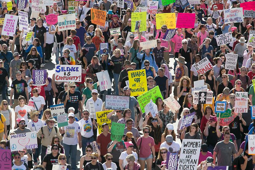 Thousands attend the Women's March on Austin, Texas, Saturday, Jan. 21, 2017, joining other...
