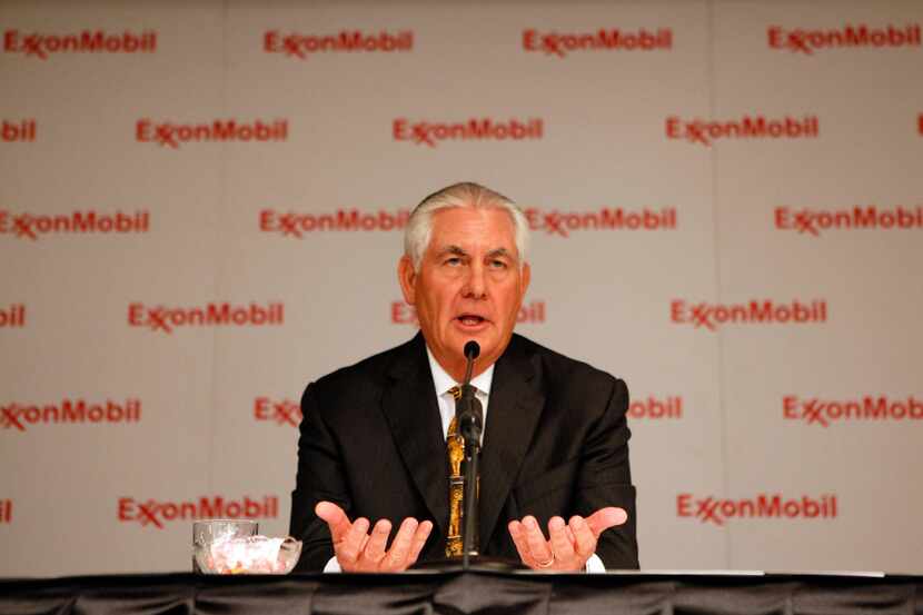 FILE Ã‘ Rex Tillerson, chairman and chief executive of Exxon Mobil, speaks during a news...