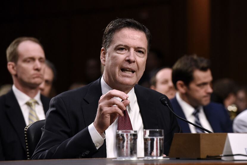 Former FBI Director James Comey testifies during a U.S. Senate Select Committee on...
