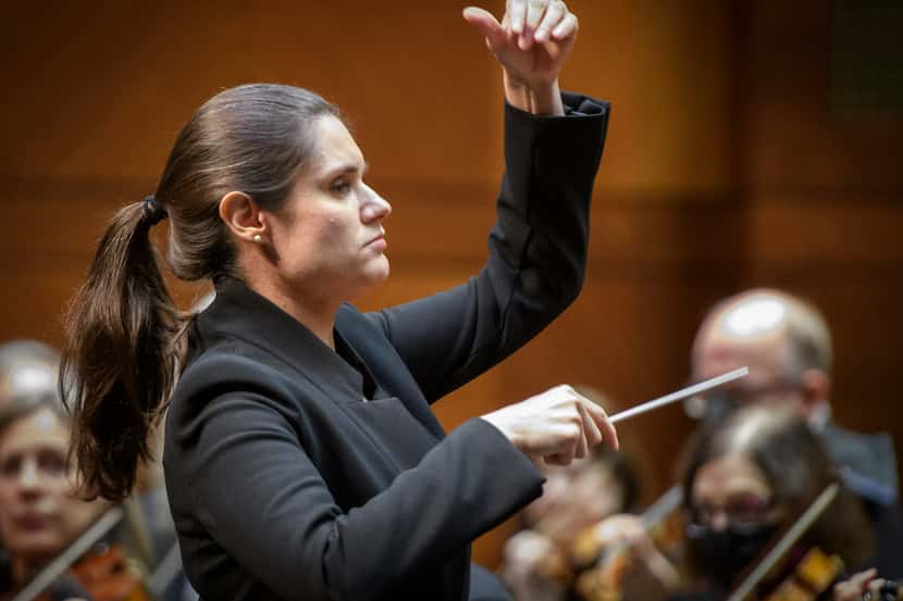 Guest conductor Delyana Lazarova leads the Fort Worth Symphony Orchestra at Bass Performance...