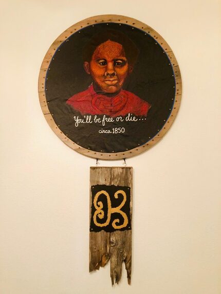 Vicki Meek created this Harriet Tubman mixed-media work as part of her "Bad Mamma Jammas"...