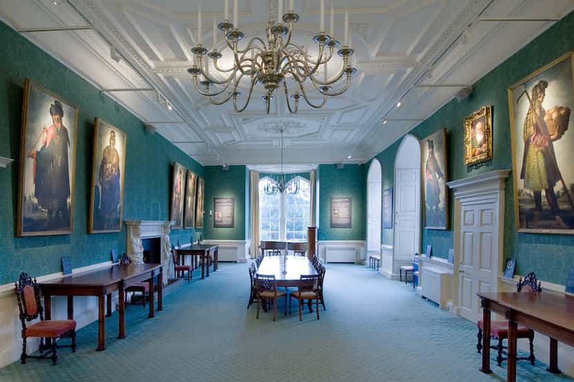 The Zurbaran paintings and other works hanging in Auckland Castle's Long Dining Room. (Colin...