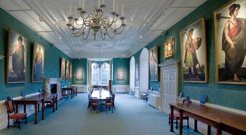 The Zurbaran paintings and other works hanging in Auckland Castle's Long Dining Room. (Colin...