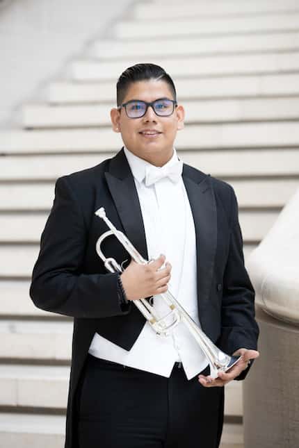 Dallas Symphony trumpeter Elmer Churampi is one of 14 musicians around the country who've...