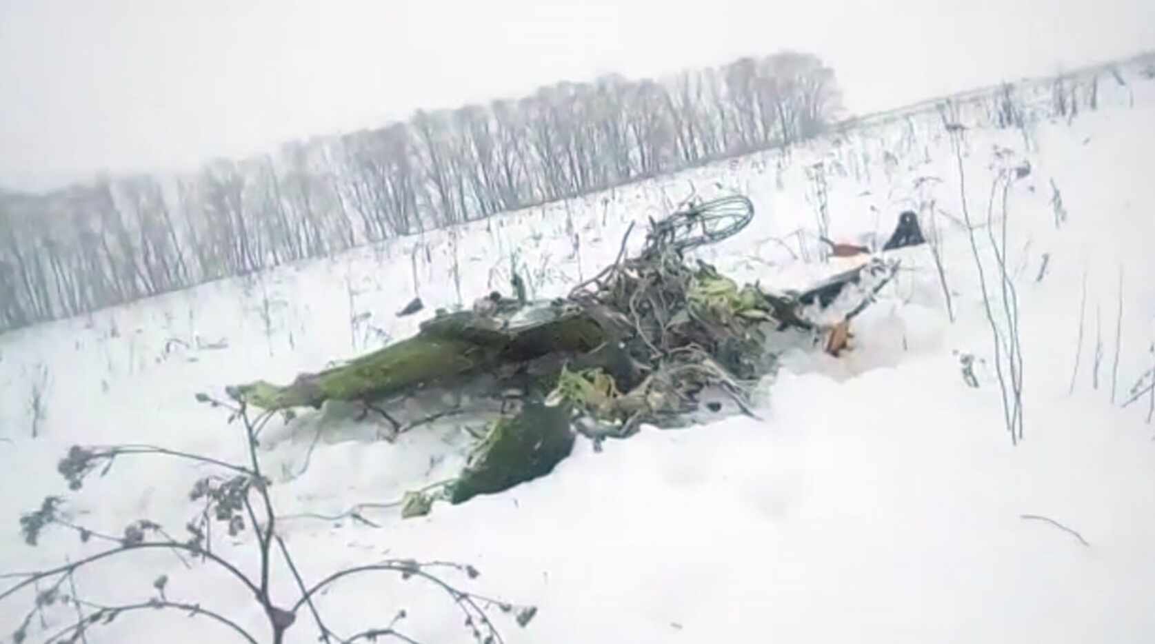 In this screen grab provided by the Life.ru, the wreckage of a AN-148 plane is seen Sunday...