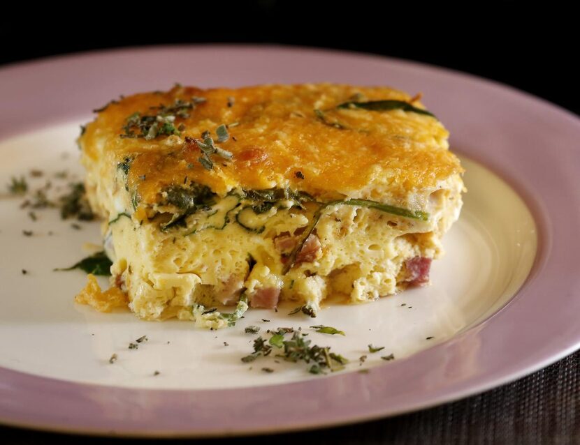 
Beck’s Baked Frittata is made with meat and side dishes left over from Christmas Eve. 


