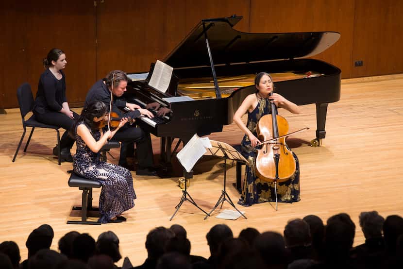 Trio con Brio Copenhagen's violinist Soo-Jin Hong, cellist Soo-Kyung Hong and pianist Jens...