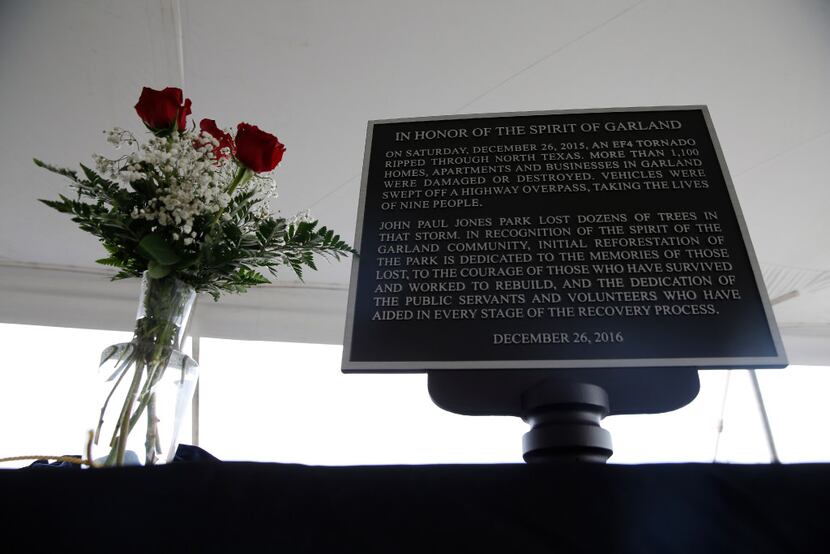 A memorial plaque was unveiled at John Paul Jones Park in Garland during a remembrance event...