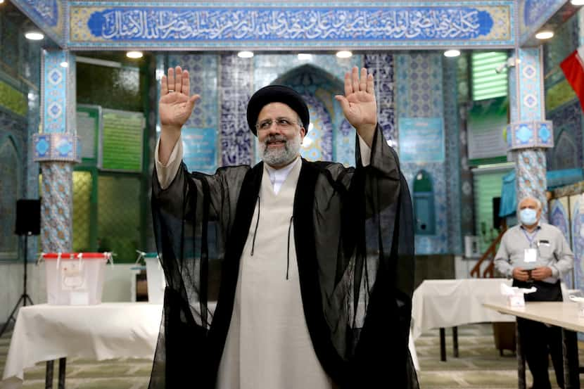 Ebrahim Raisi is shown in 2021 as a candidate in Iran's presidential elections.