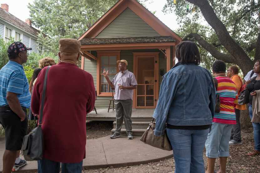 George Keaton Jr., founder and executive director of Remembering Black Dallas, gave a tour...