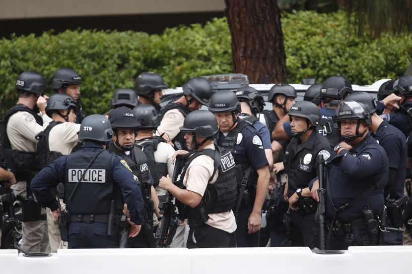  Police responded en masse to a shooting at UCLA on Wednesday. (Genaro Molina/Los Angeles...