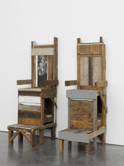 Shoe Shine Stands, a piece of sculpture created by Nasher Prize winner Theaster Gates.