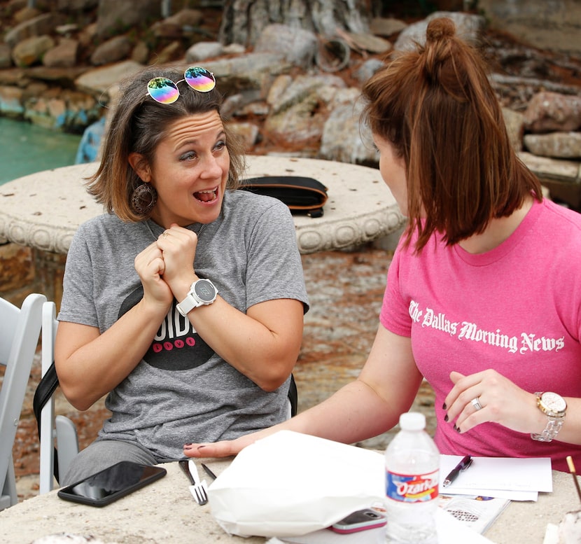 Brentney Hamilton (left) and Sarah Blaskovich really like State Fair food.