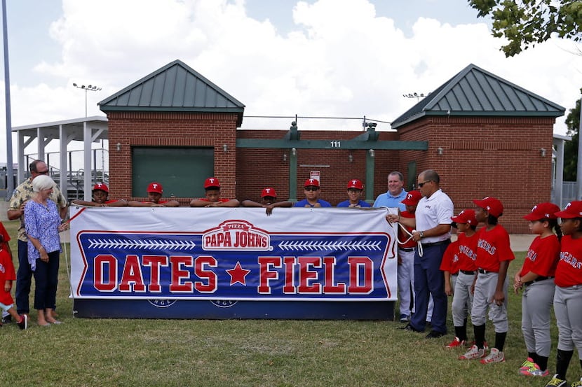 The Oates Field, which is dedicated to Texas Rangers' Youth Academy at Mercy Street in honor...