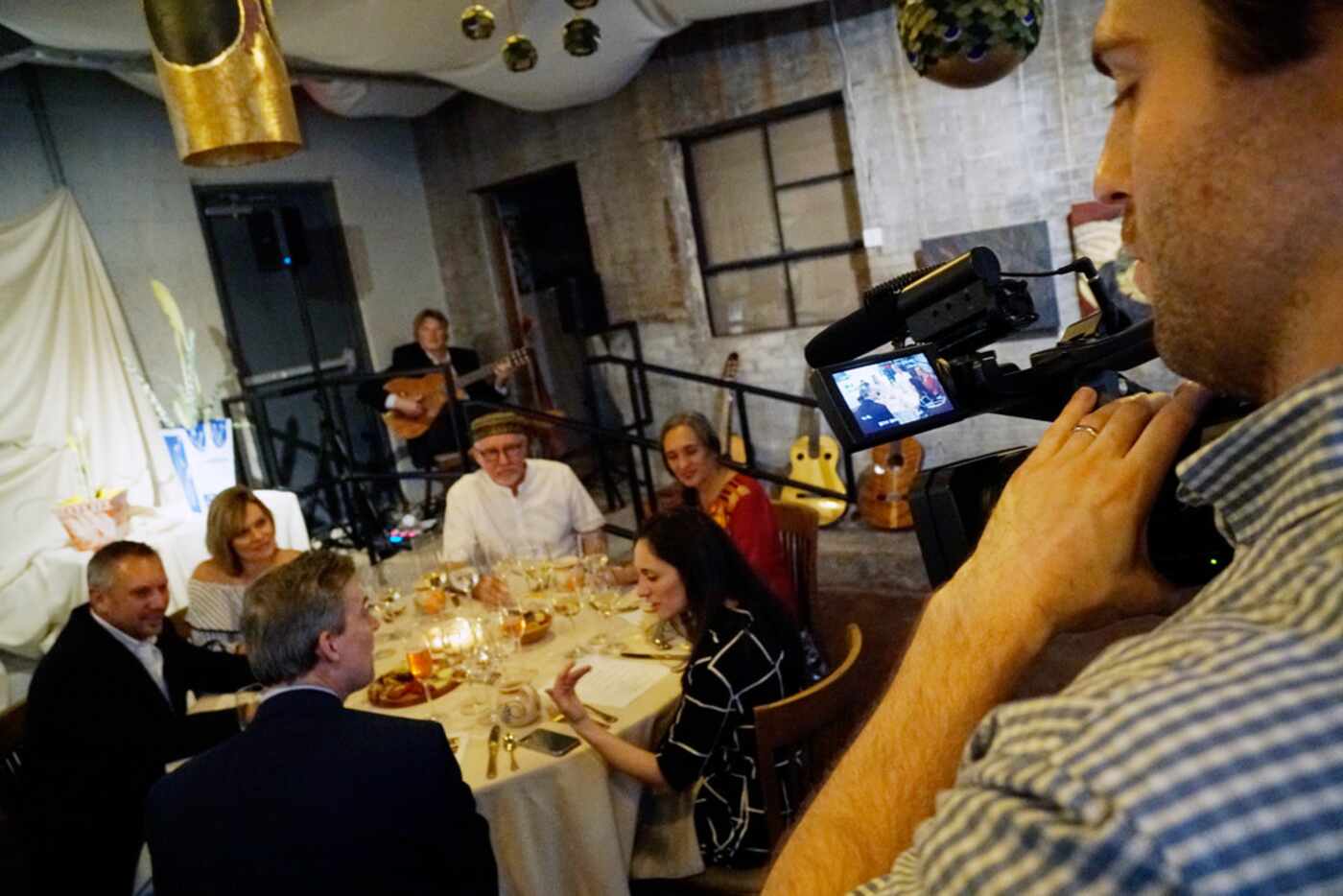 Guests enjoyed art, wine and good food during the filming of a TV pilot at Magdalena's in...