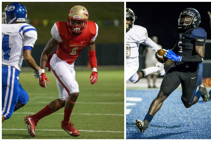 South Grand Prairie's Jeff Okudah (left) and Wylie East's Eno Benjamin both scheduled their...