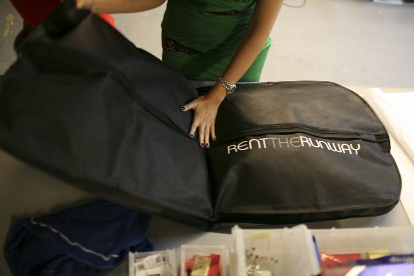 A delivery is prepared by Rent the Runway, a designer dress rental service in New York, Nov....