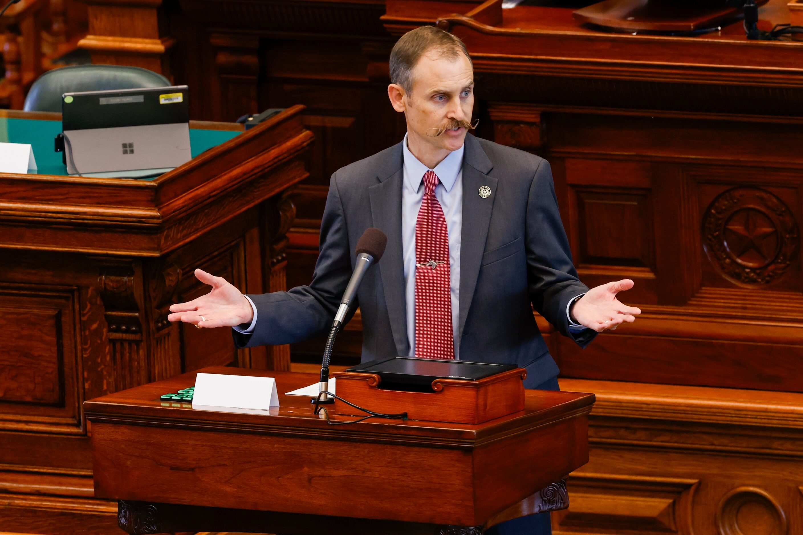 Rep. Andrew Murr, chair of the House General Investigating Committee, delivers opening...